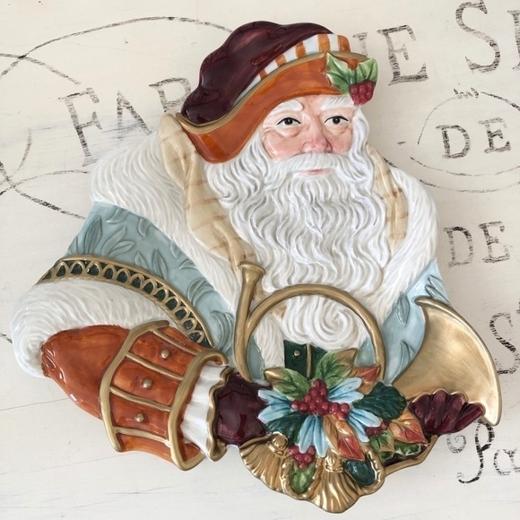 VINTAGE Style Santa Plate, Christmas Decor, Very Good Condition - Picture 1 of 5